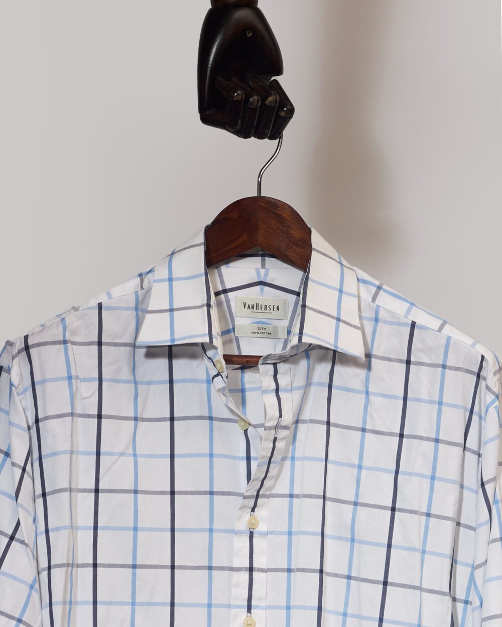 Vanheusen Window-Pane Cufflink Shirt(3XL)