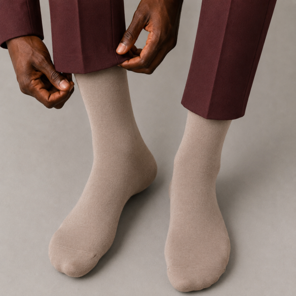 Khaki Crew Neck Socks