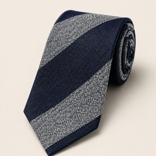 Navy-Gray Twill Tie