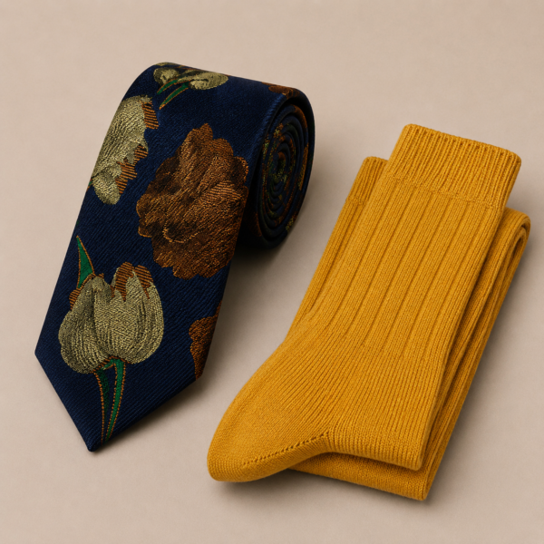 Vintage Tulip Jacquard Tie Set - 2