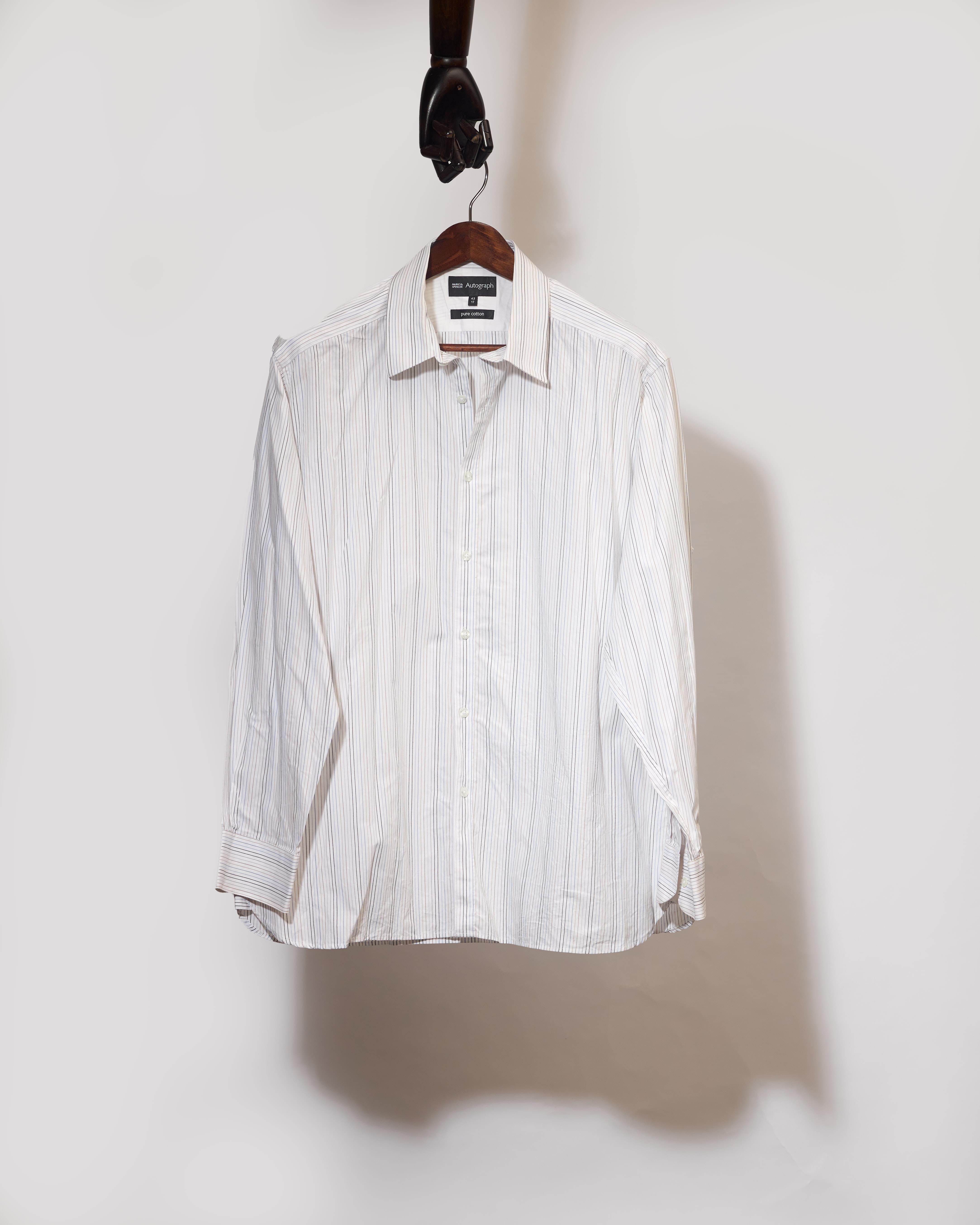 Marks & Spencer Autograph-Candy Striped Pure-Cotton Shirt (2XL)