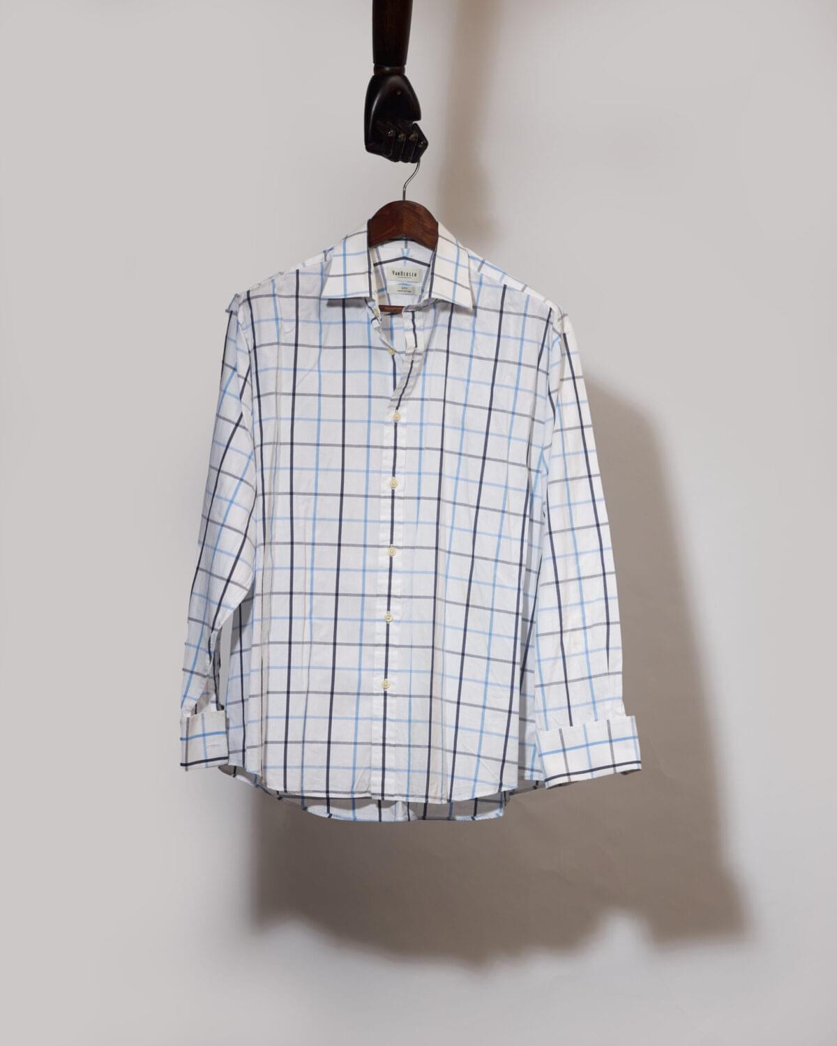 Vanheusen Window-Pane Cufflink Shirt(3XL)